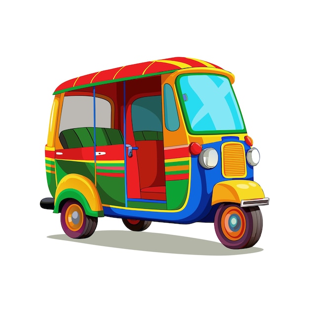 Concepto de ilustración vectorial realista del rickshaw