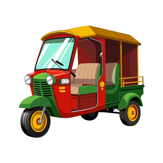 Concepto de ilustración vectorial realista del rickshaw
