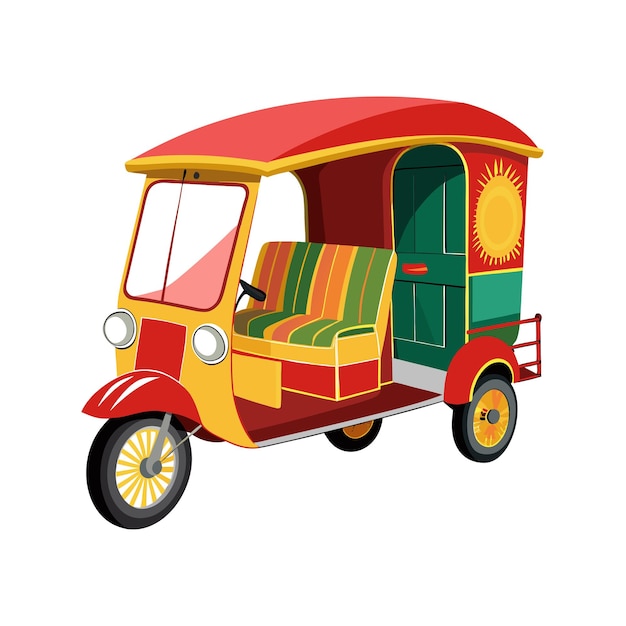 Concepto de ilustración vectorial realista del rickshaw