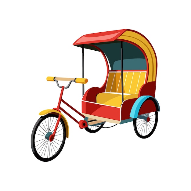 Concepto de ilustración vectorial realista del rickshaw