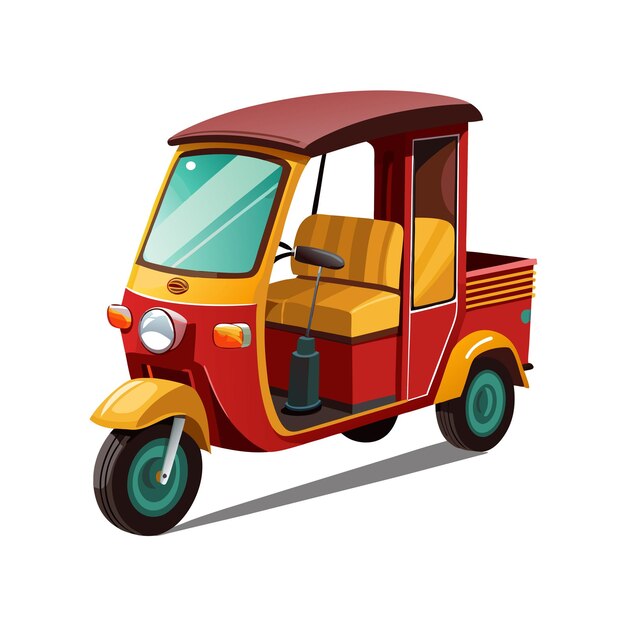Concepto de ilustración vectorial realista del rickshaw
