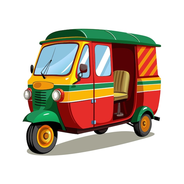 Concepto de ilustración vectorial realista del rickshaw