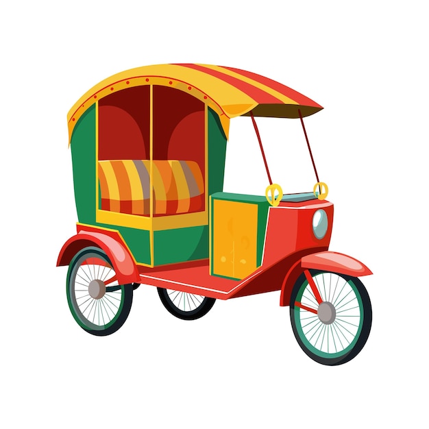 Concepto de ilustración vectorial realista del rickshaw