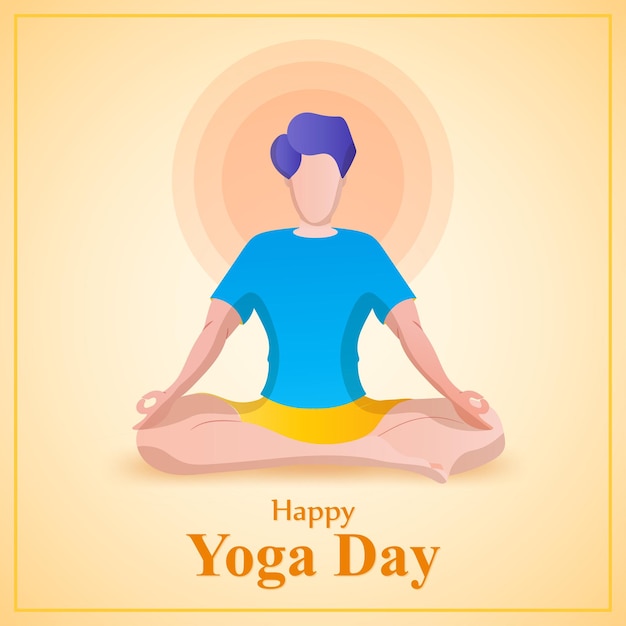 Vector concepto de ilustración vectorial del saludo del día internacional del yoga