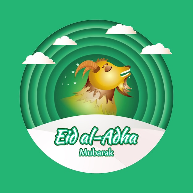 Concepto de ilustración vectorial del saludo de eid aladha