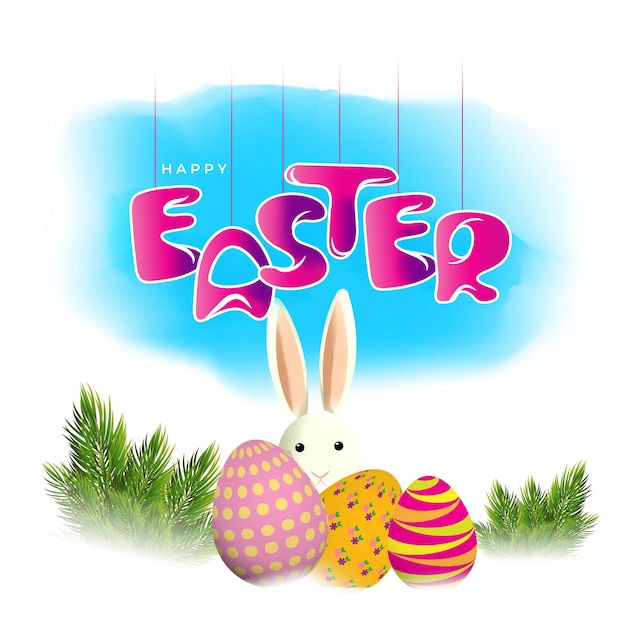 Concepto de ilustración vectorial de saludo feliz Pascua