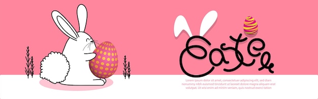 Vector concepto de ilustración vectorial de saludo feliz pascua