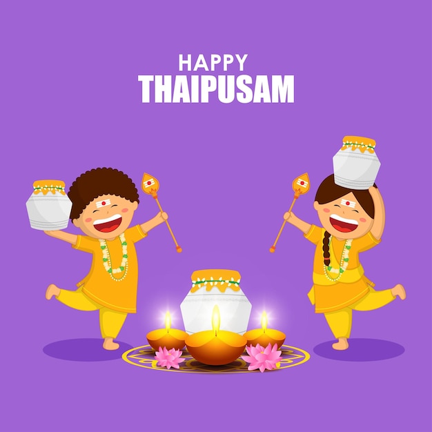 Concepto de ilustración vectorial de saludo feliz thaipusam