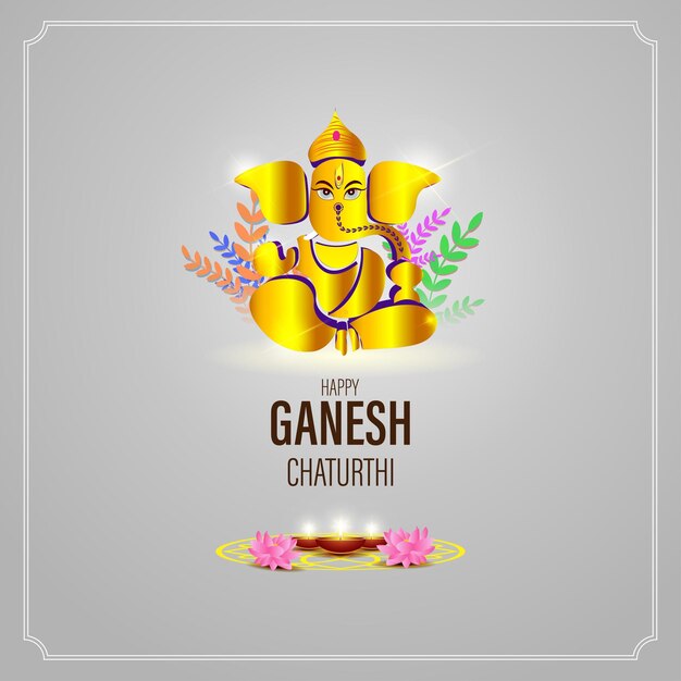 Concepto de ilustración vectorial del saludo del festival Ganesh Chaturthi