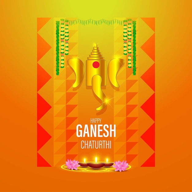 Concepto de ilustración vectorial del saludo del festival ganesh chaturthi