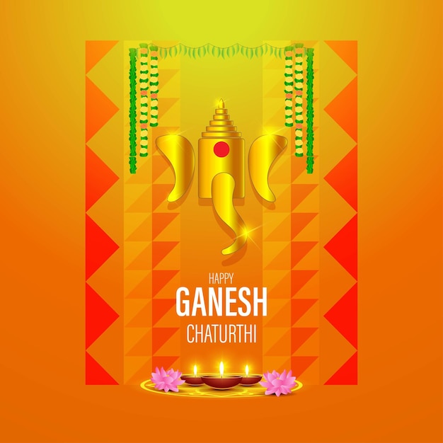 Concepto de ilustración vectorial del saludo del festival Ganesh Chaturthi