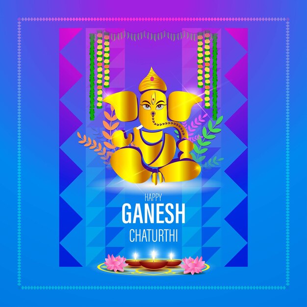 Concepto de ilustración vectorial del saludo del festival Ganesh Chaturthi