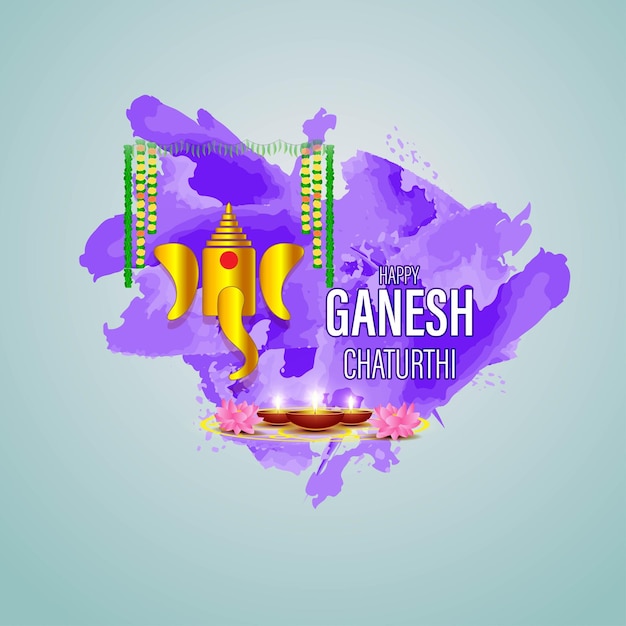 Concepto de ilustración vectorial del saludo del festival Ganesh Chaturthi