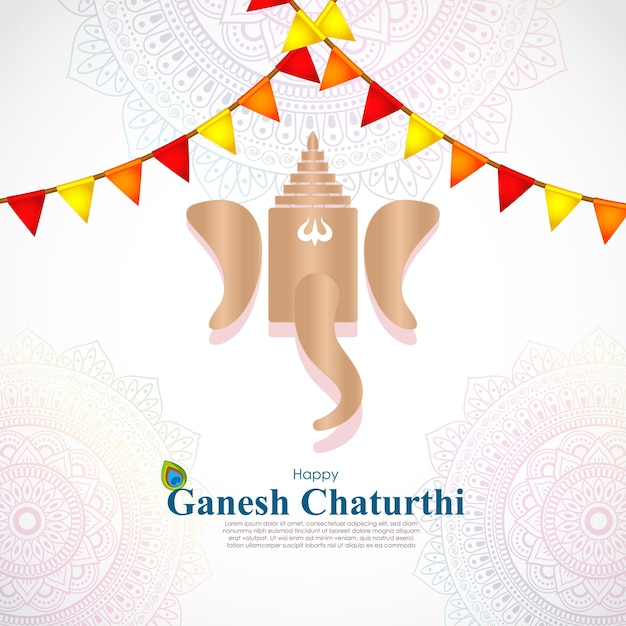 Concepto de ilustración vectorial del saludo del festival ganesh chaturthi