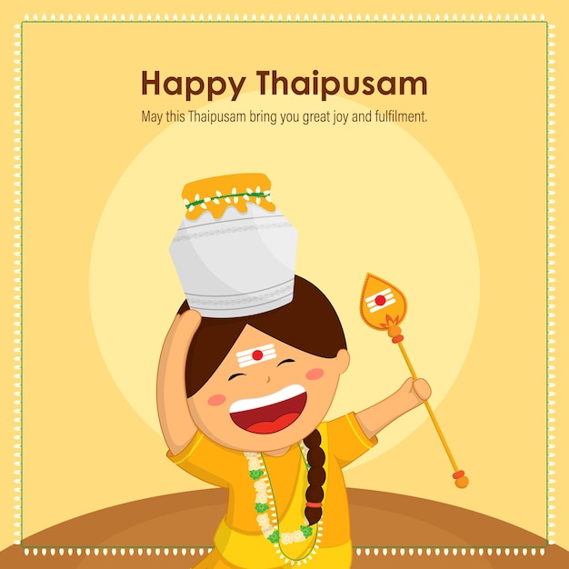 Concepto de ilustración vectorial de saludo happy thaipusam o thaipoosam