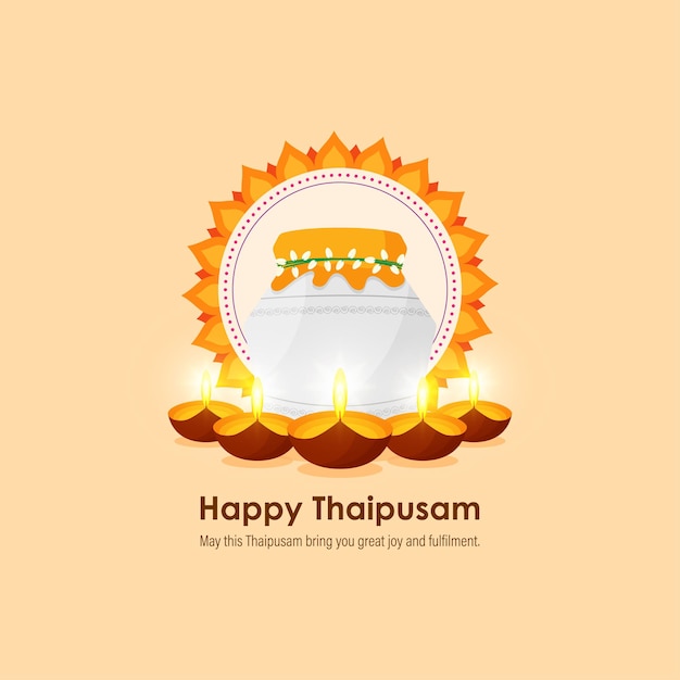 Concepto de ilustración vectorial de saludo Happy Thaipusam o Thaipoosam