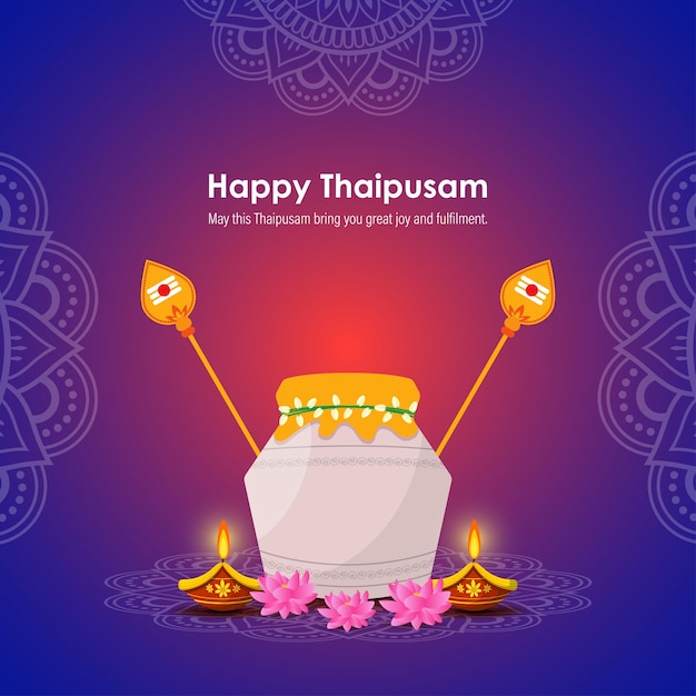 Concepto de ilustración vectorial de saludo happy thaipusam o thaipoosam