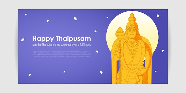 Concepto de ilustración vectorial de saludo Happy Thaipusam o Thaipoosam