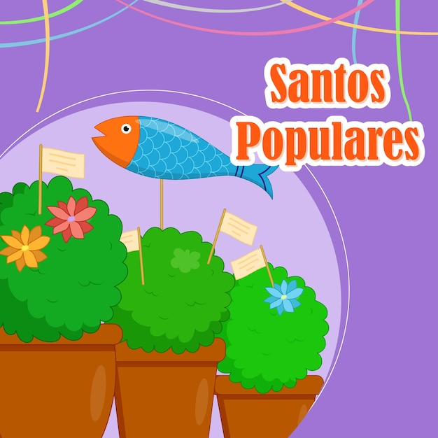 Concepto de ilustración vectorial del saludo de Santos Populares