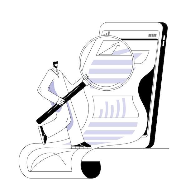 El concepto de una ilustración vectorial sobre el tema de navegar por Internet y las redes sociales.
