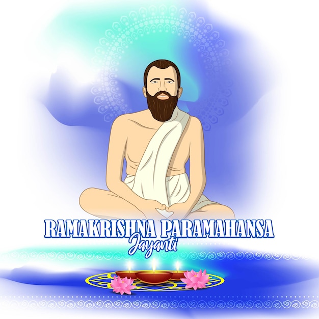 Vector concepto de ilustración vectorial de sri ramakrishna paramahamsa jayanti