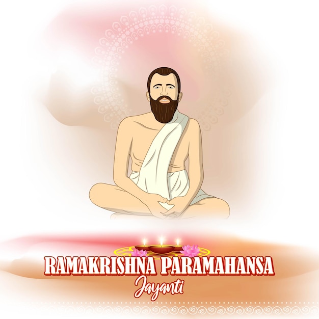 Concepto de ilustración vectorial de Sri Ramakrishna Paramahamsa Jayanti