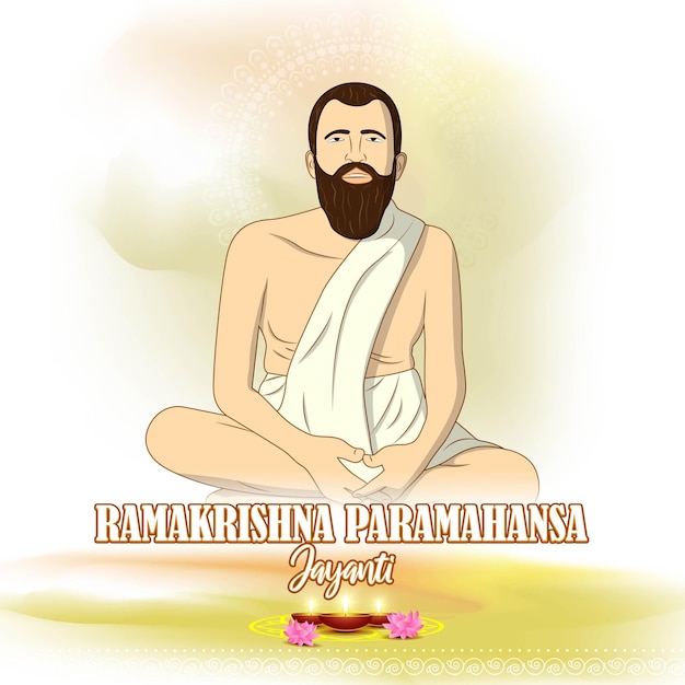 Concepto de ilustración vectorial de Sri Ramakrishna Paramahamsa Jayanti