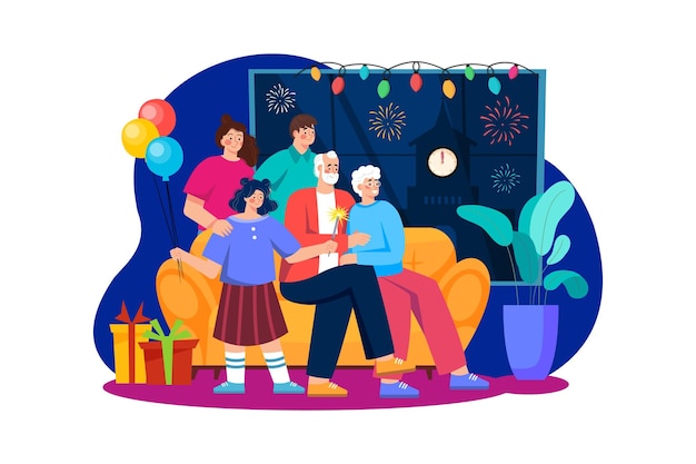 concepto de ilustración de víspera de año nuevo039