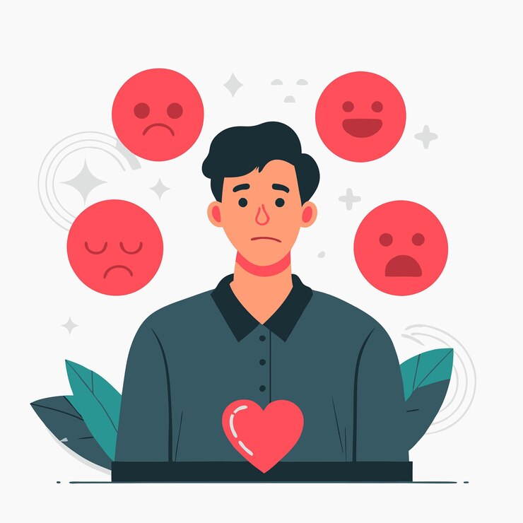 Vector concepto ilustrado de retroalimentación emocional en la comunicación y las relaciones humanas