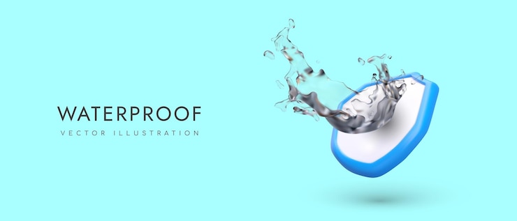 Vector concepto impermeable publicidad de materiales repelentes de agua protección confiable