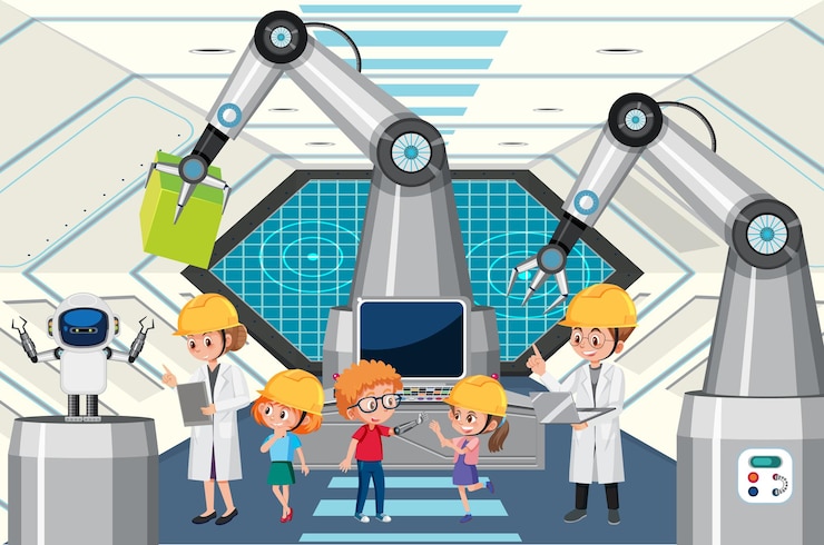 Vector concepto de industria de la automatización.