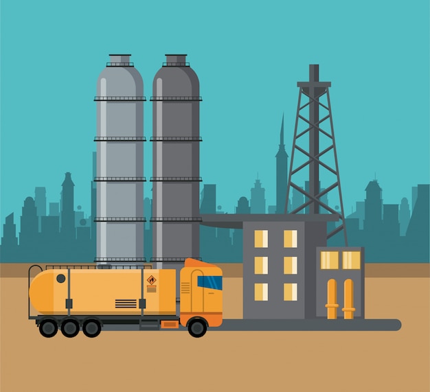 Vector concepto de la industria del petróleo