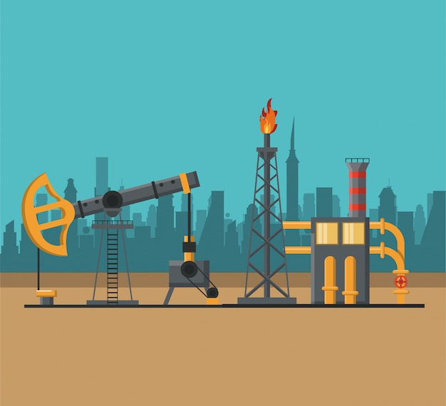 Concepto de la industria del petróleo