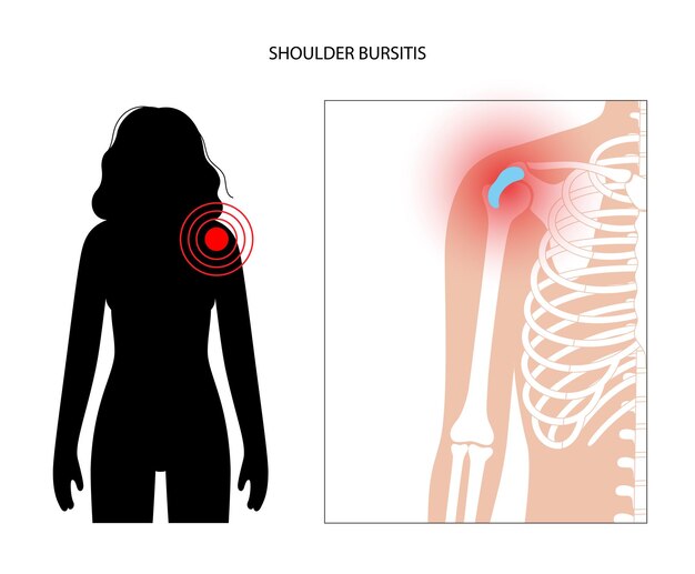 Vector concepto de inflamación de bursitis