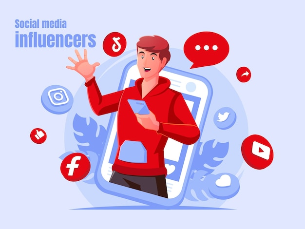 Concepto de influencer de redes sociales