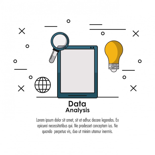 Concepto de infografía de análisis de datos