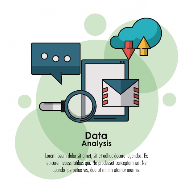 Vector concepto de infografía de análisis de datos