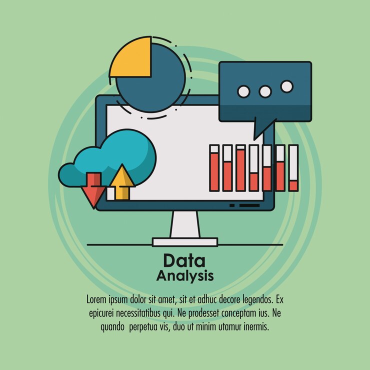 Vector concepto de infografía de análisis de datos