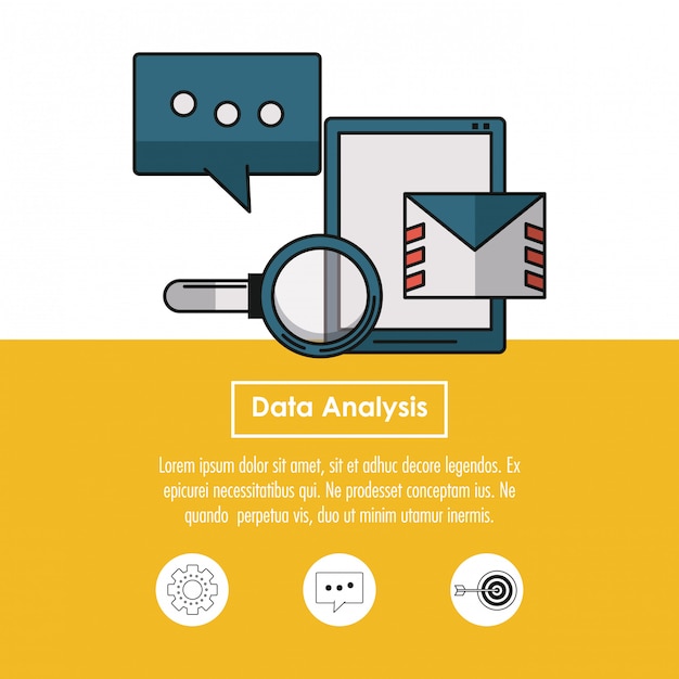 Concepto de infografía de análisis de datos