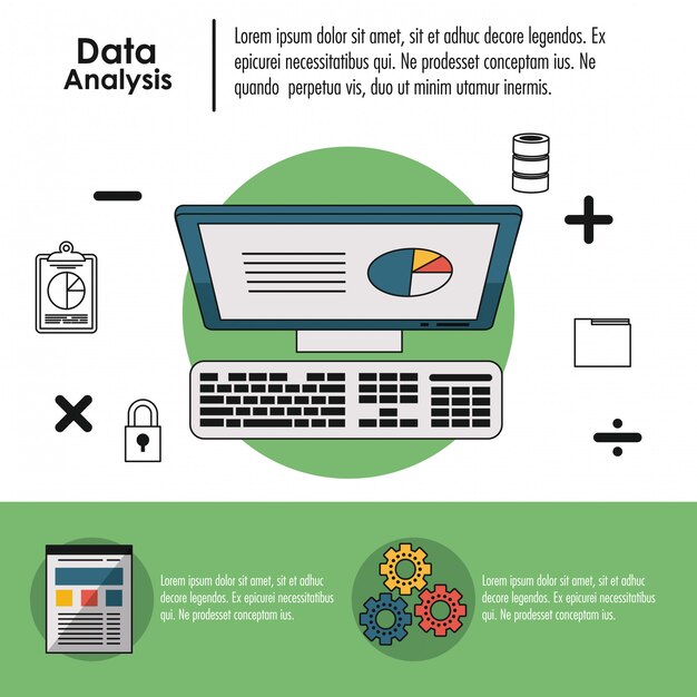 Concepto de infografía de análisis de datos