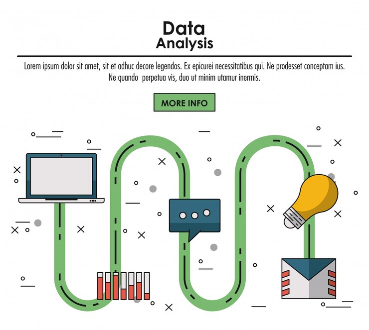 Vector concepto de infografía de análisis de datos