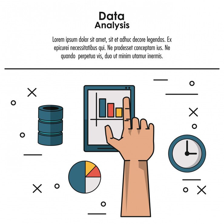 Vector concepto de infografía de análisis de datos