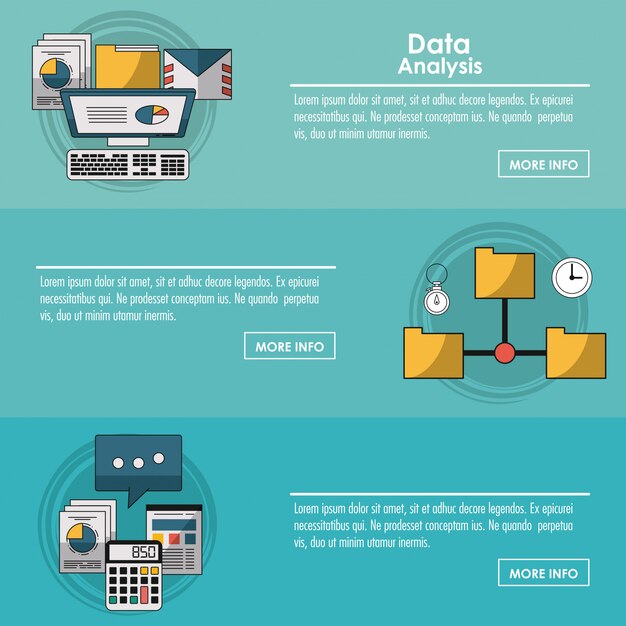 Concepto de infografía de análisis de datos