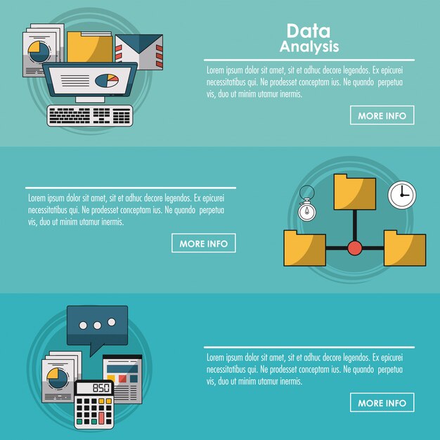 Vector concepto de infografía de análisis de datos