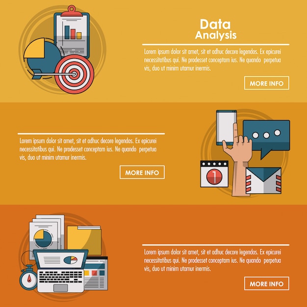 Concepto de infografía de análisis de datos