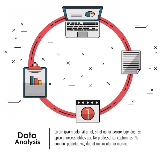 Vector concepto de infografía de análisis de datos