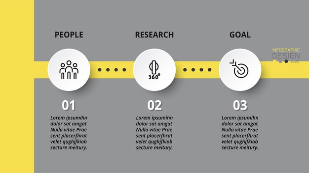 Concepto de infografía empresarial con paso u opción