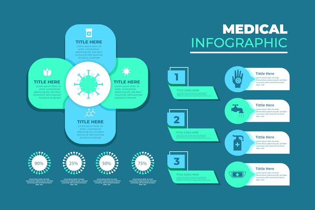 Vector concepto de infografía médica