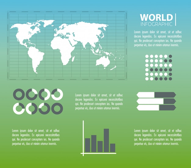 Vector concepto de infografía mundial