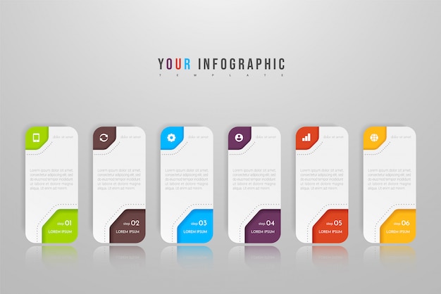 Concepto de infografía con opciones, pasos o procesos.